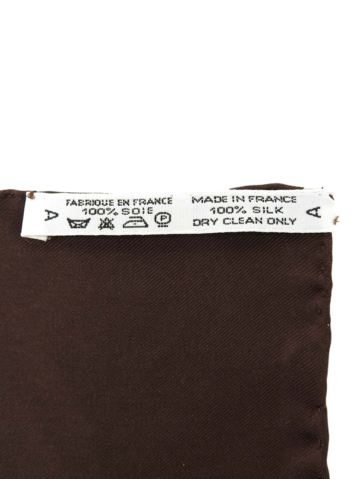 Carré 90 Opera Pattern Scarf Brown/Multi