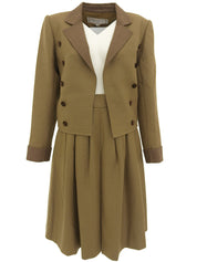 ウールバイカラーセットアップ　ベージュ/ブラウン