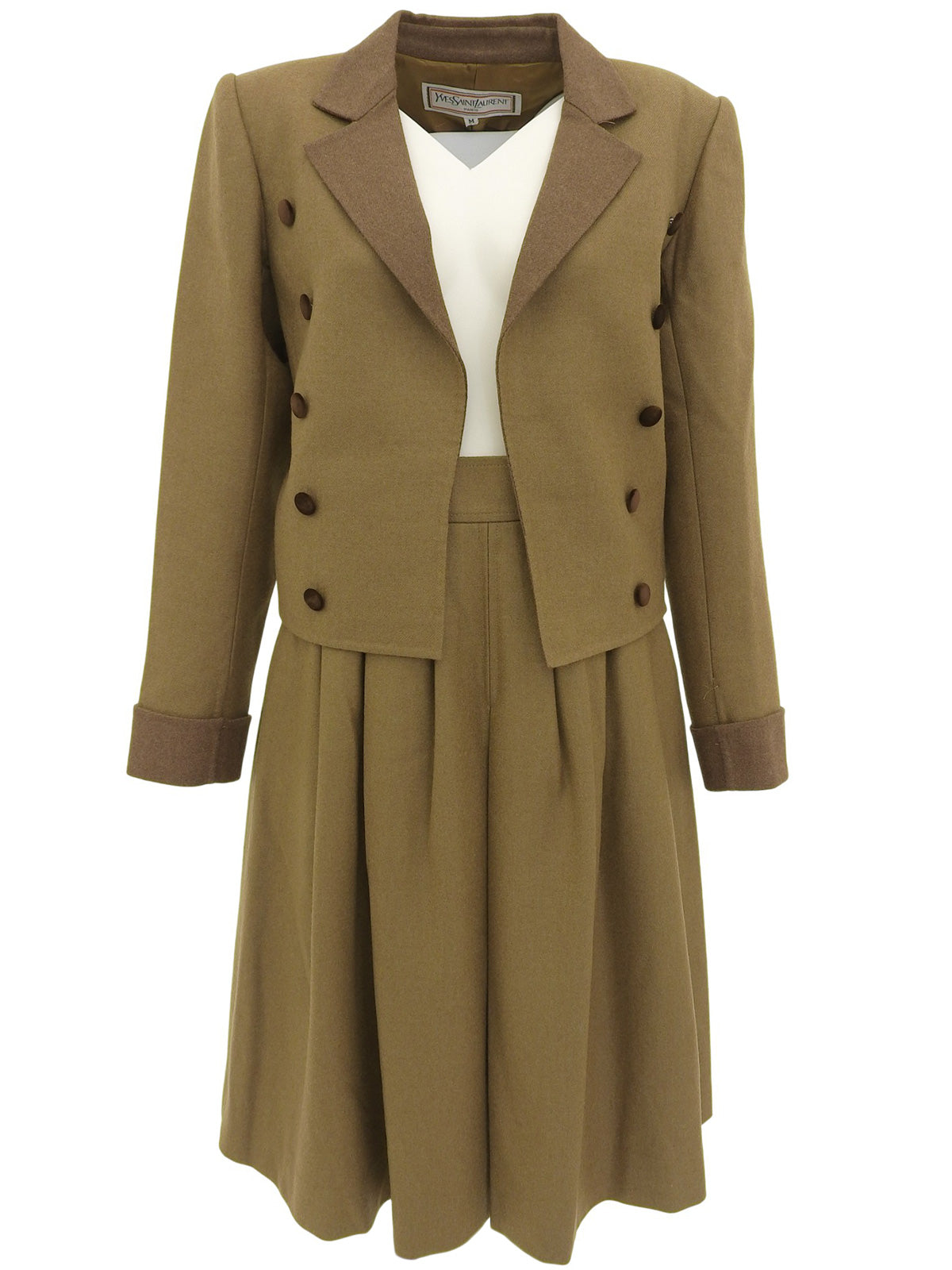 ウールバイカラーセットアップ ベージュ/ブラウン