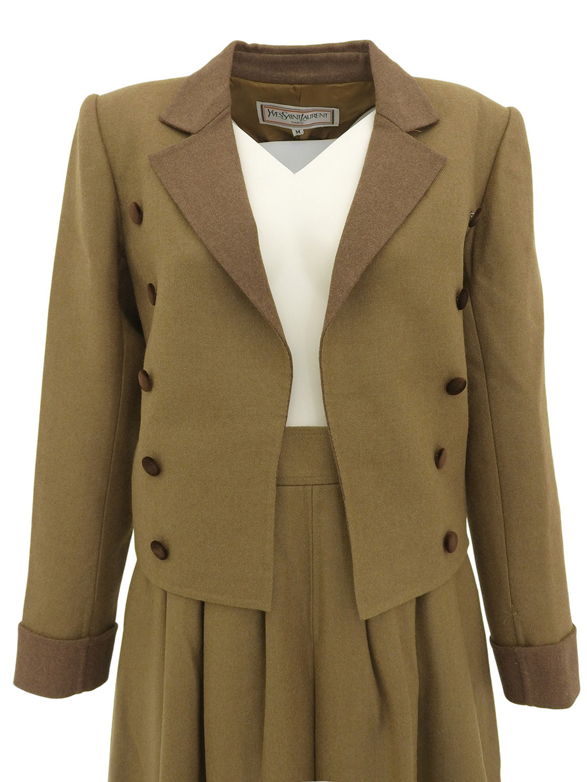 ウールバイカラーセットアップ ベージュ/ブラウン