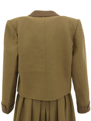 ウールバイカラーセットアップ　ベージュ/ブラウン