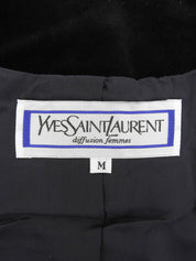 ベロアノーカラーショートジャケット ブラック