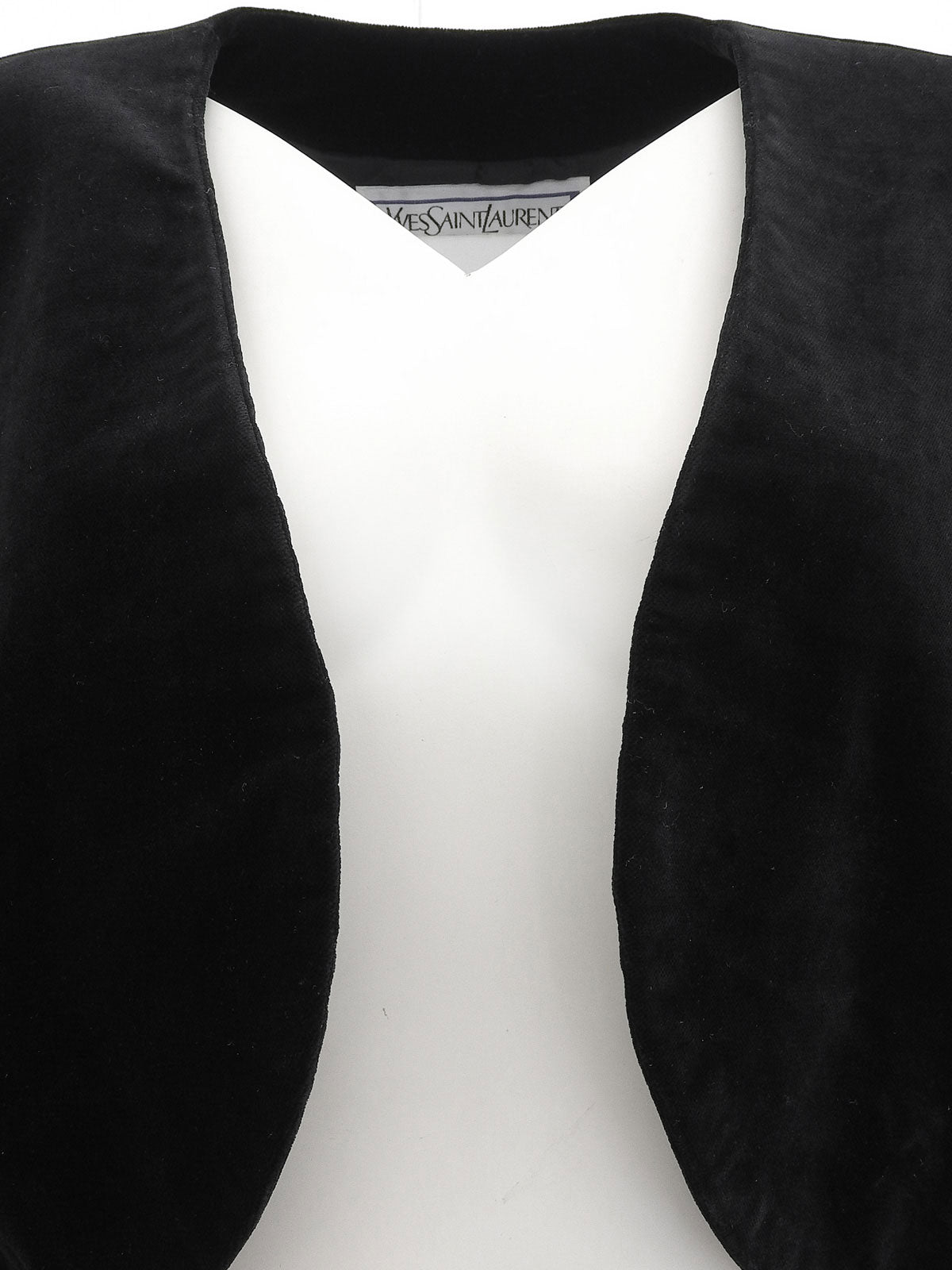 ベロアノーカラーショートジャケット ブラック