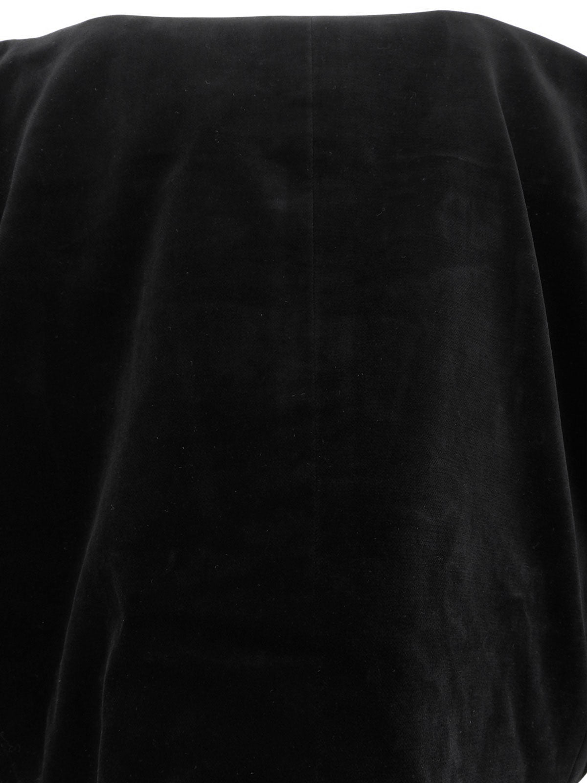 ベロアノーカラーショートジャケット ブラック