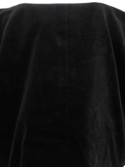 ベロアノーカラーショートジャケット ブラック