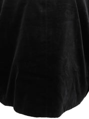 ベロアノーカラーショートジャケット ブラック