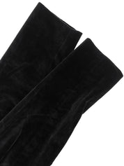 ベロアノーカラーショートジャケット ブラック