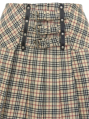 ウールチェックパターンミニスカート ベージュ/マルチ