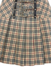 ウールチェックパターンミニスカート ベージュ/マルチ