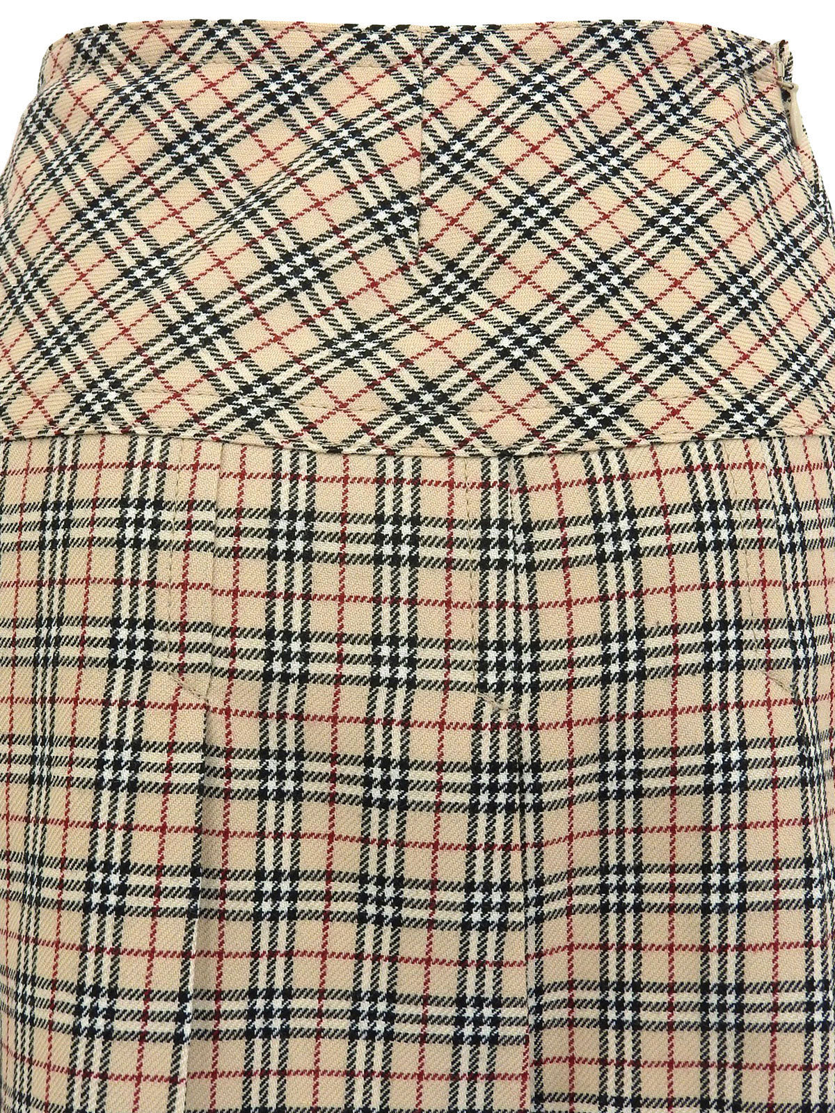 ウールチェックパターンミニスカート ベージュ/マルチ