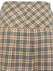 ウールチェックパターンミニスカート ベージュ/マルチ