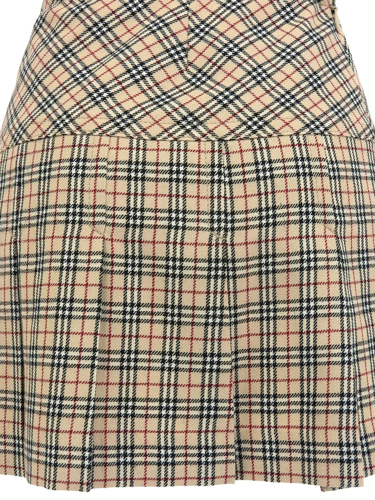 ウールチェックパターンミニスカート ベージュ/マルチ