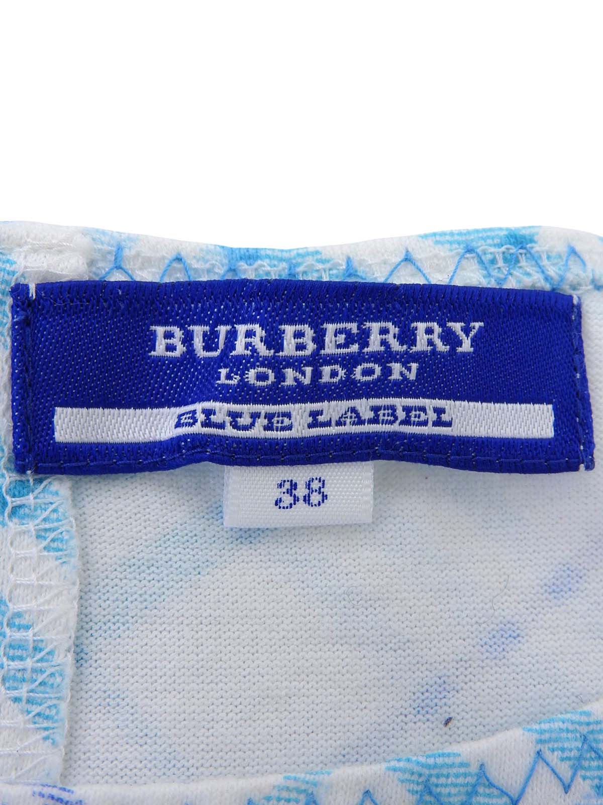 Check Pattern Logo Embroidered Sleeveless Top in White/Blue