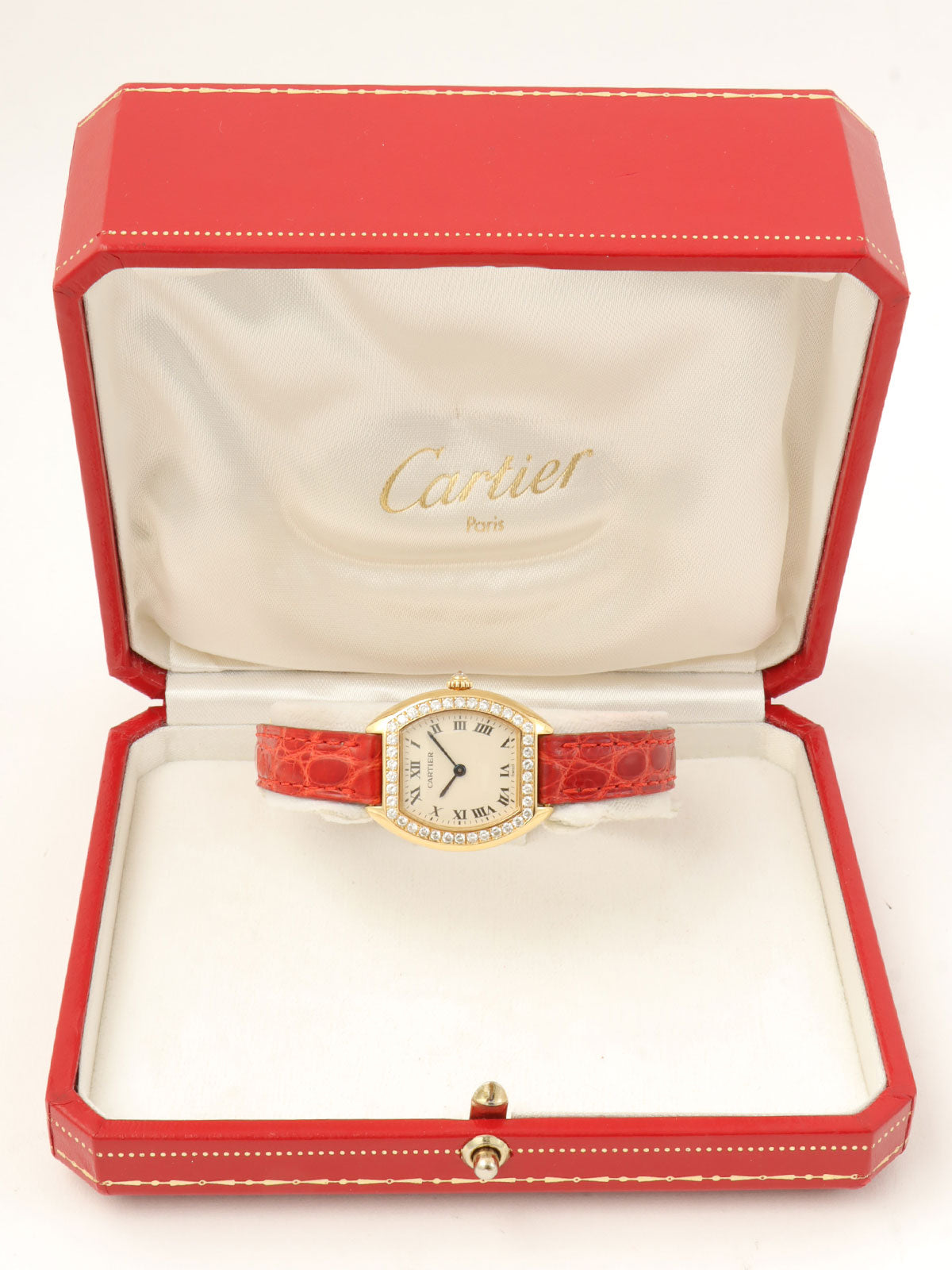 18K Diamond Tonneau 1910 Gold/Red
