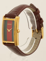 レクタンギュラーウォッチ ゴールド/ブラウン/マルチ
