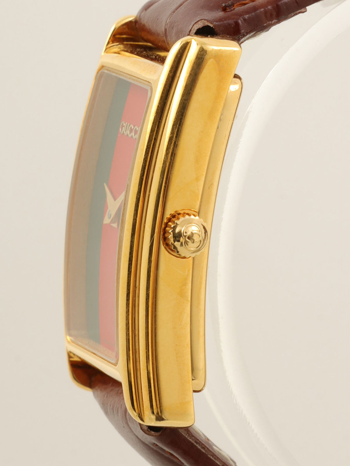 レクタンギュラーウォッチ ゴールド/ブラウン/マルチ