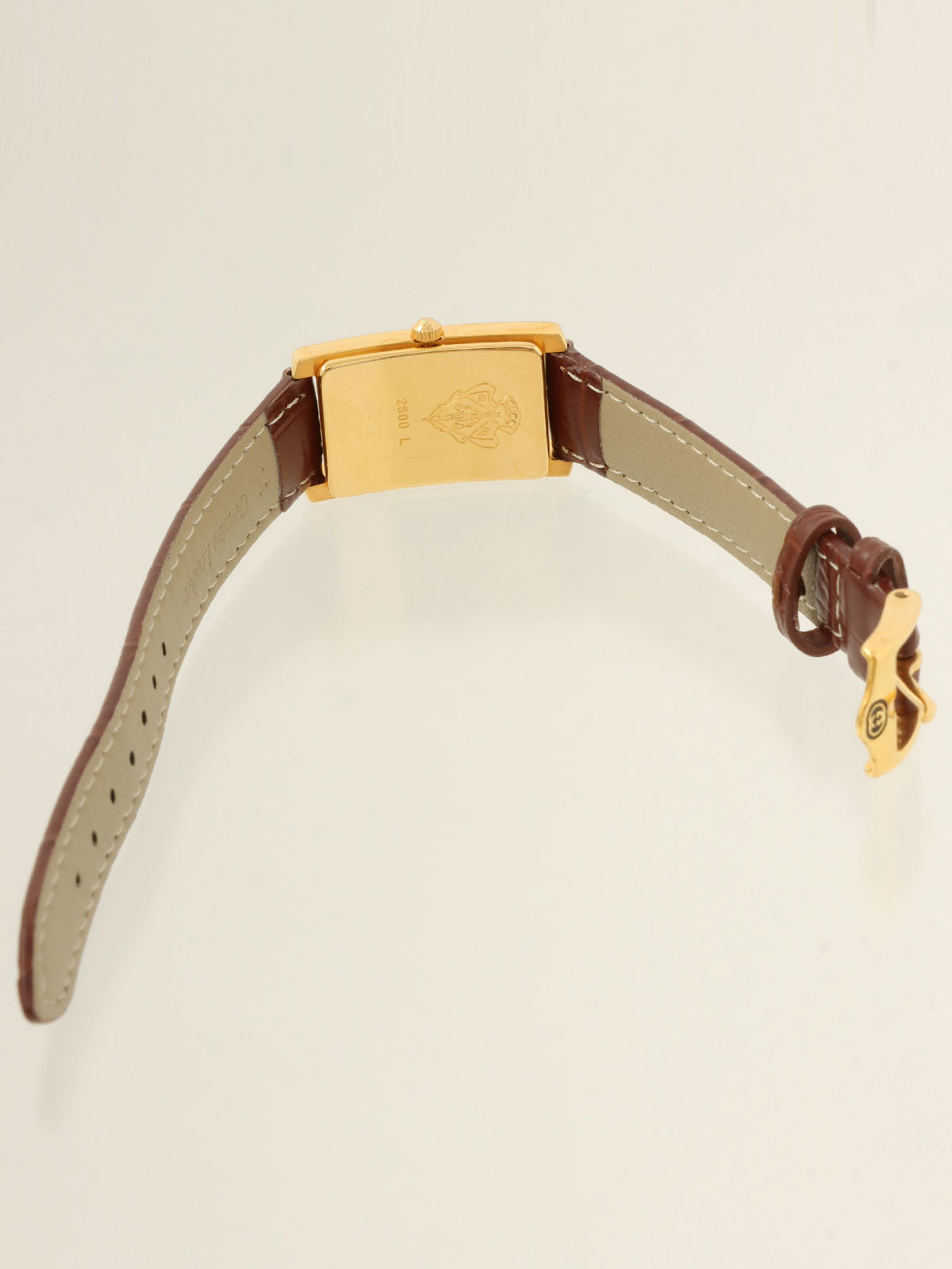 レクタンギュラーウォッチ ゴールド/ブラウン/マルチ