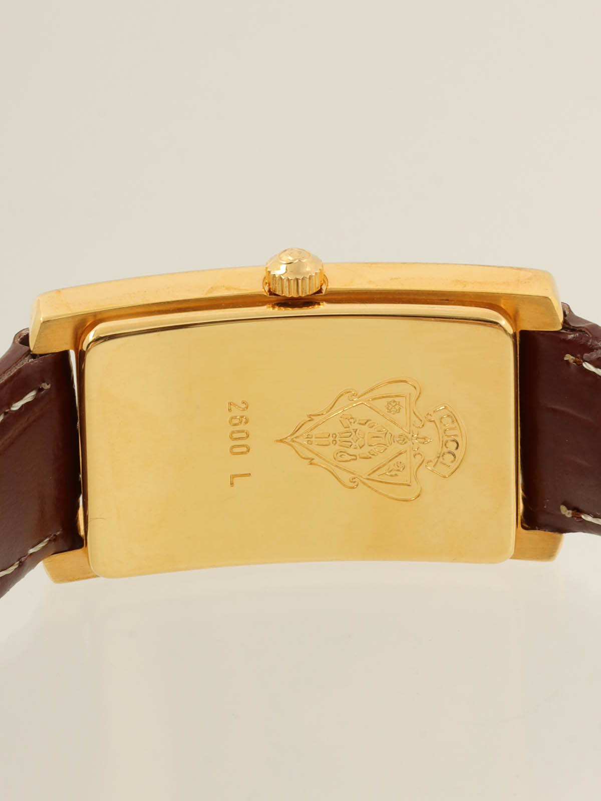 レクタンギュラーウォッチ ゴールド/ブラウン/マルチ