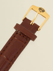 レクタンギュラーウォッチ ゴールド/ブラウン/マルチ