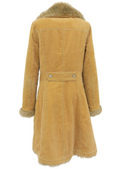 コーデュロイロングコート キャメル