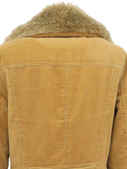 コーデュロイロングコート キャメル