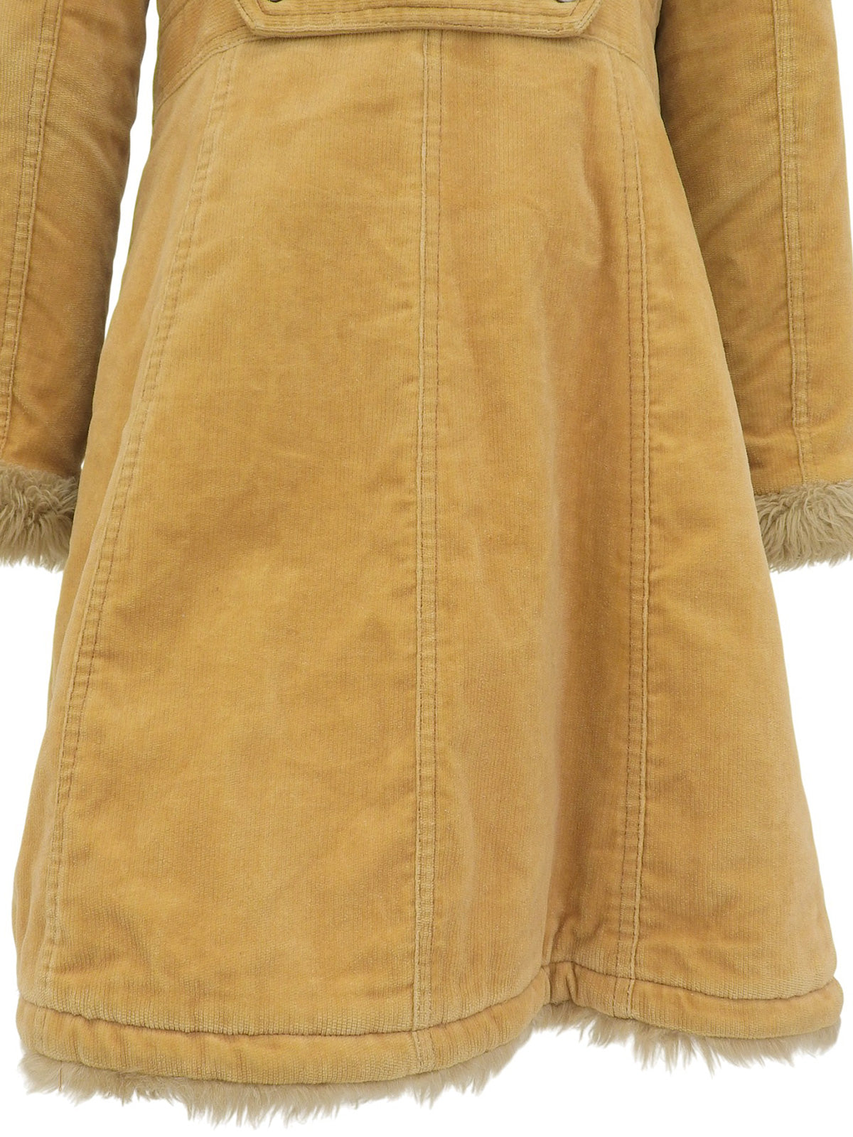 Corduroy Long Coat Camel