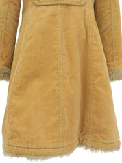 Corduroy Long Coat Camel