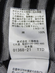 ボーダーパターンロゴ刺繍半袖ワンピース ブラック/ネイビー