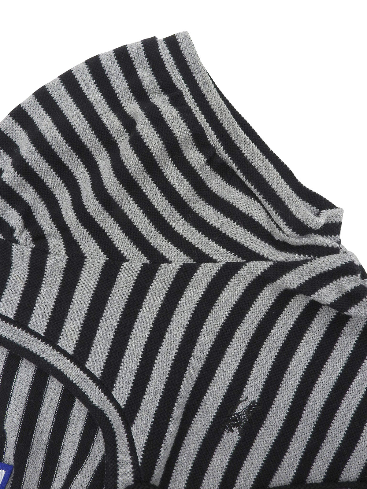 ボーダーパターンロゴ刺繍半袖ワンピース ブラック/ネイビー