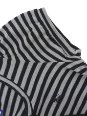 ボーダーパターンロゴ刺繍半袖ワンピース ブラック/ネイビー