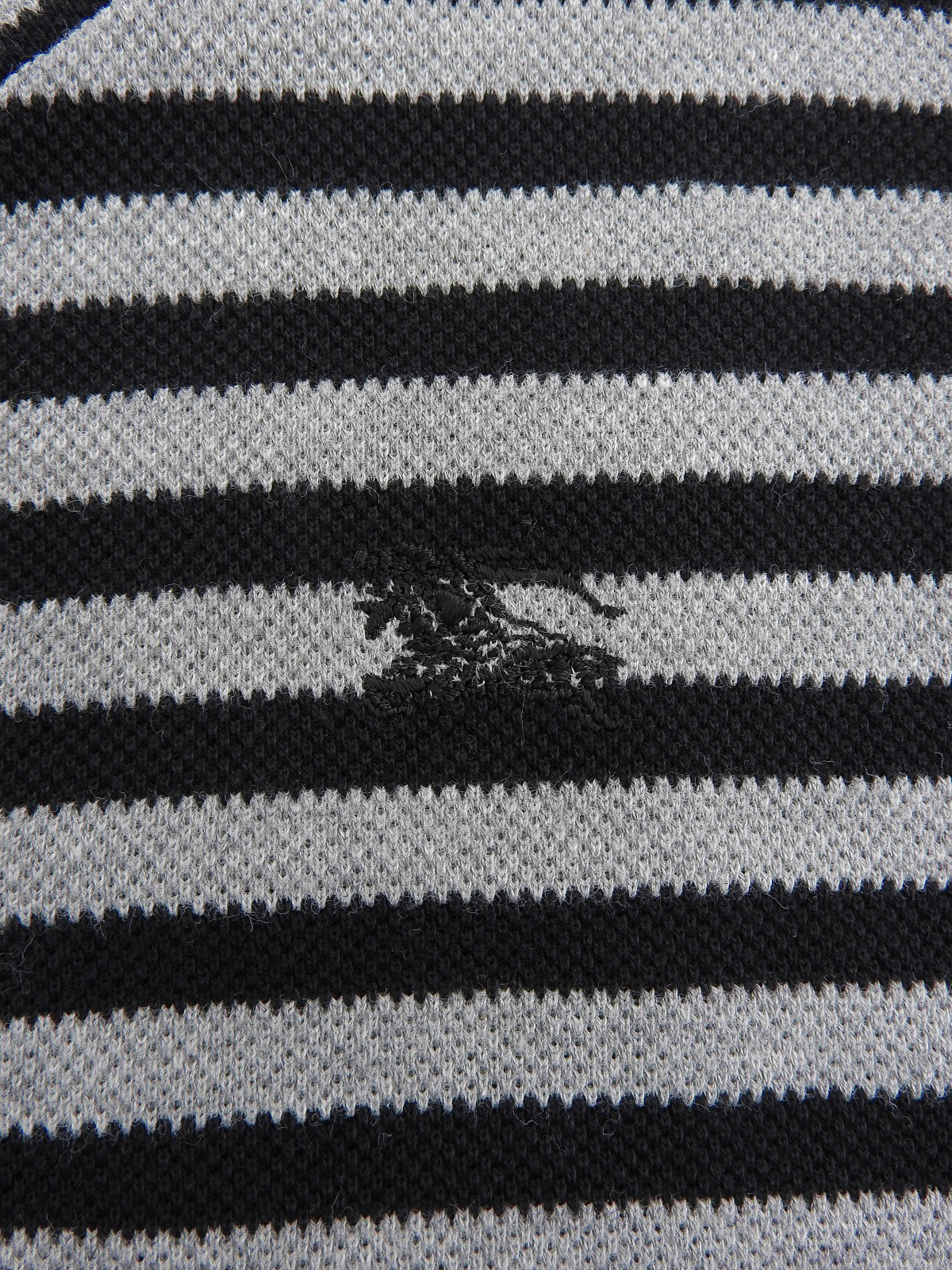 ボーダーパターンロゴ刺繍半袖ワンピース ブラック/ネイビー