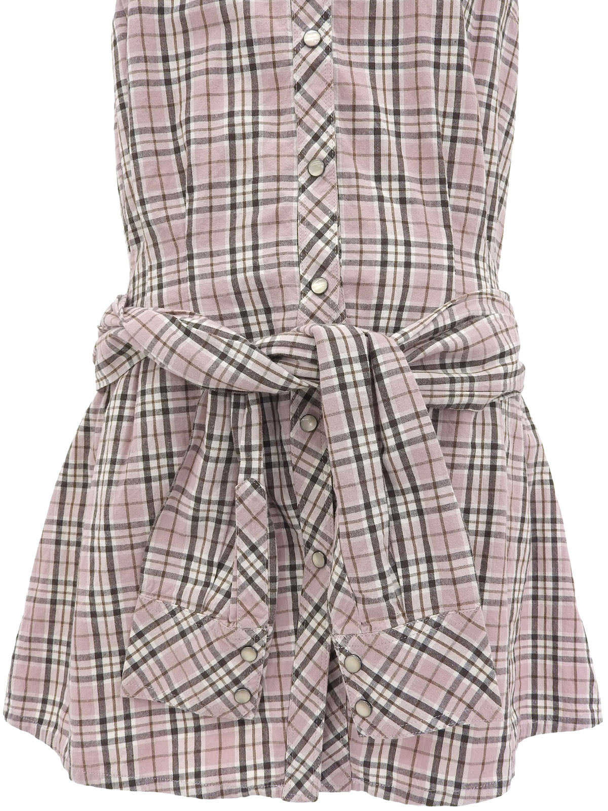 Check Pattern Sleeveless Dress in Pink