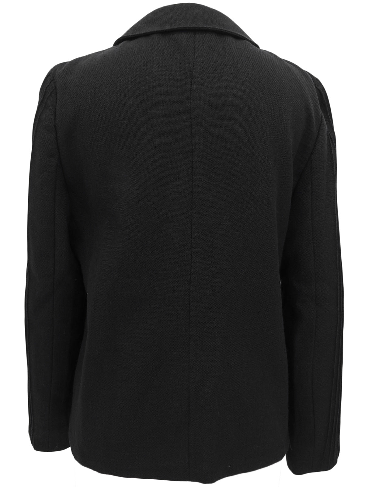 Square Hook Pleated Sleeve Jacket in Black
