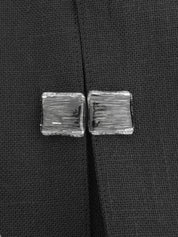 Square Hook Pleated Sleeve Jacket in Black