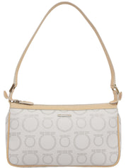 ガンチーニプレートパターンワンショルダーバッグ アイスブルー/ベージュ