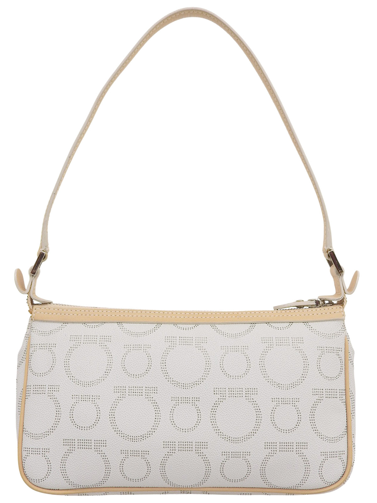 ガンチーニプレートパターンワンショルダーバッグ アイスブルー/ベージュ