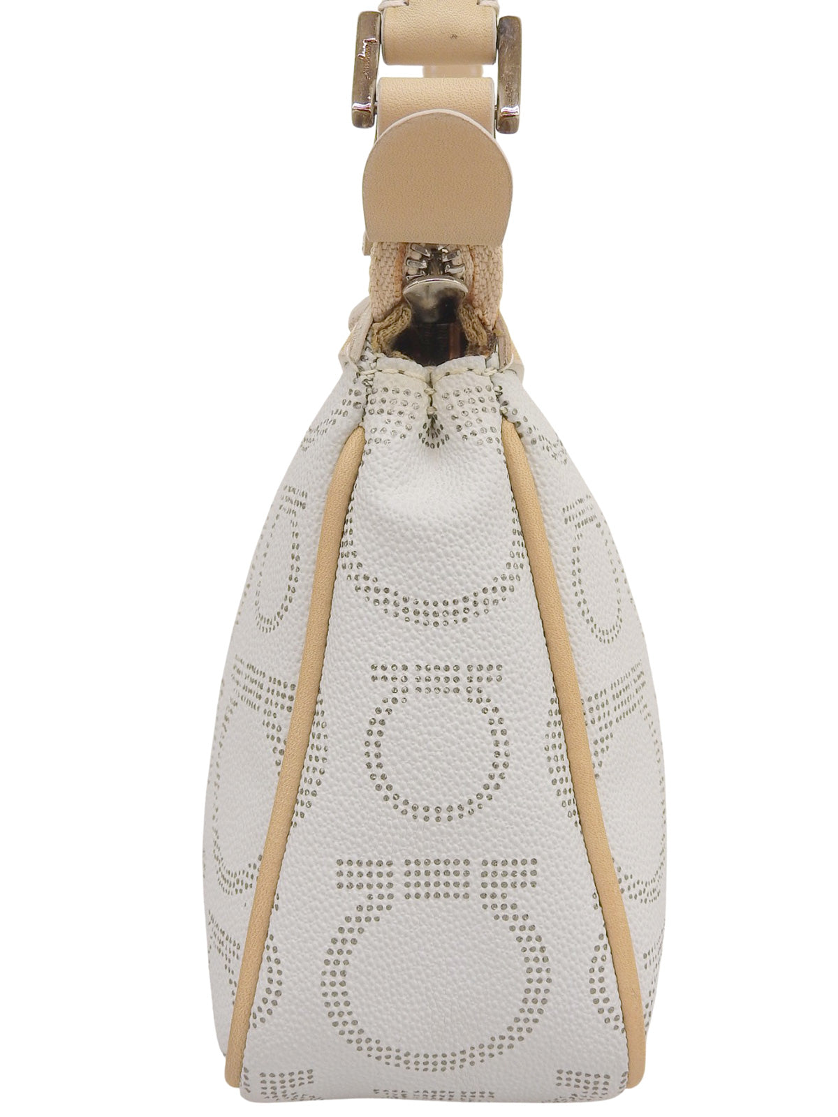 ガンチーニプレートパターンワンショルダーバッグ アイスブルー/ベージュ