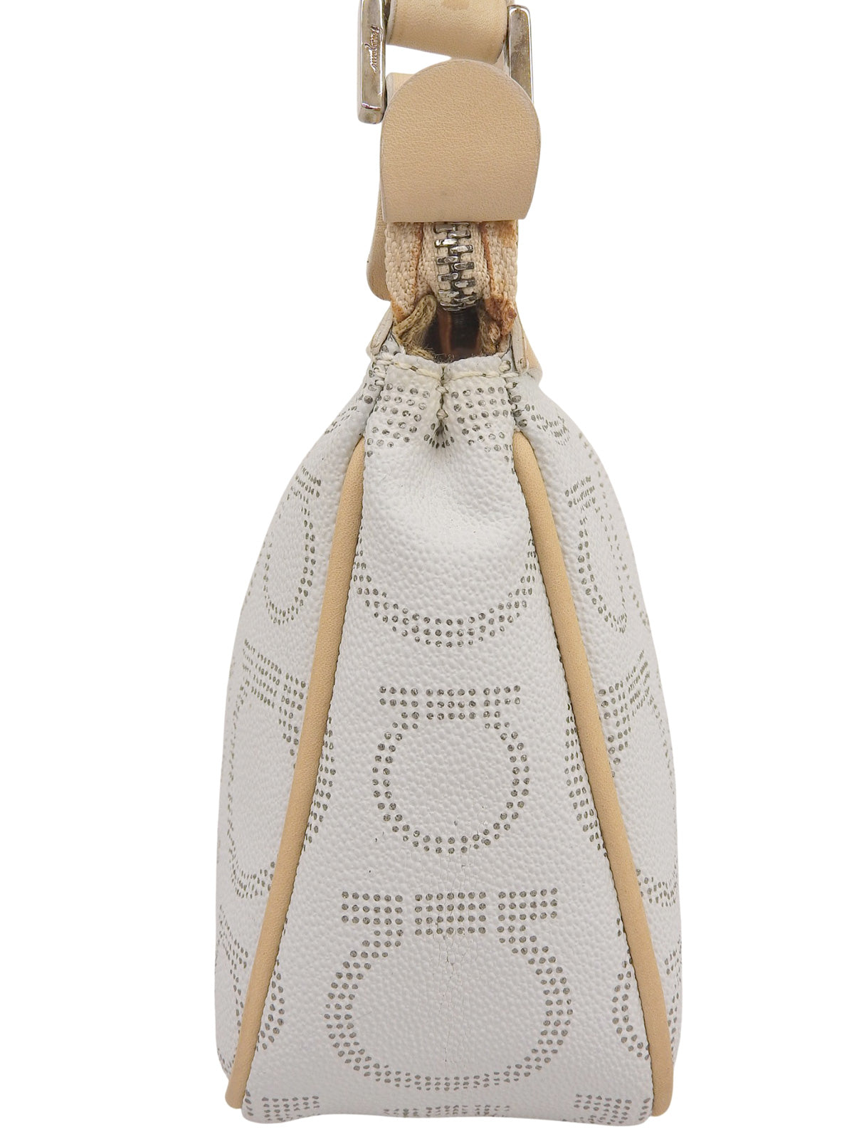 ガンチーニプレートパターンワンショルダーバッグ アイスブルー/ベージュ