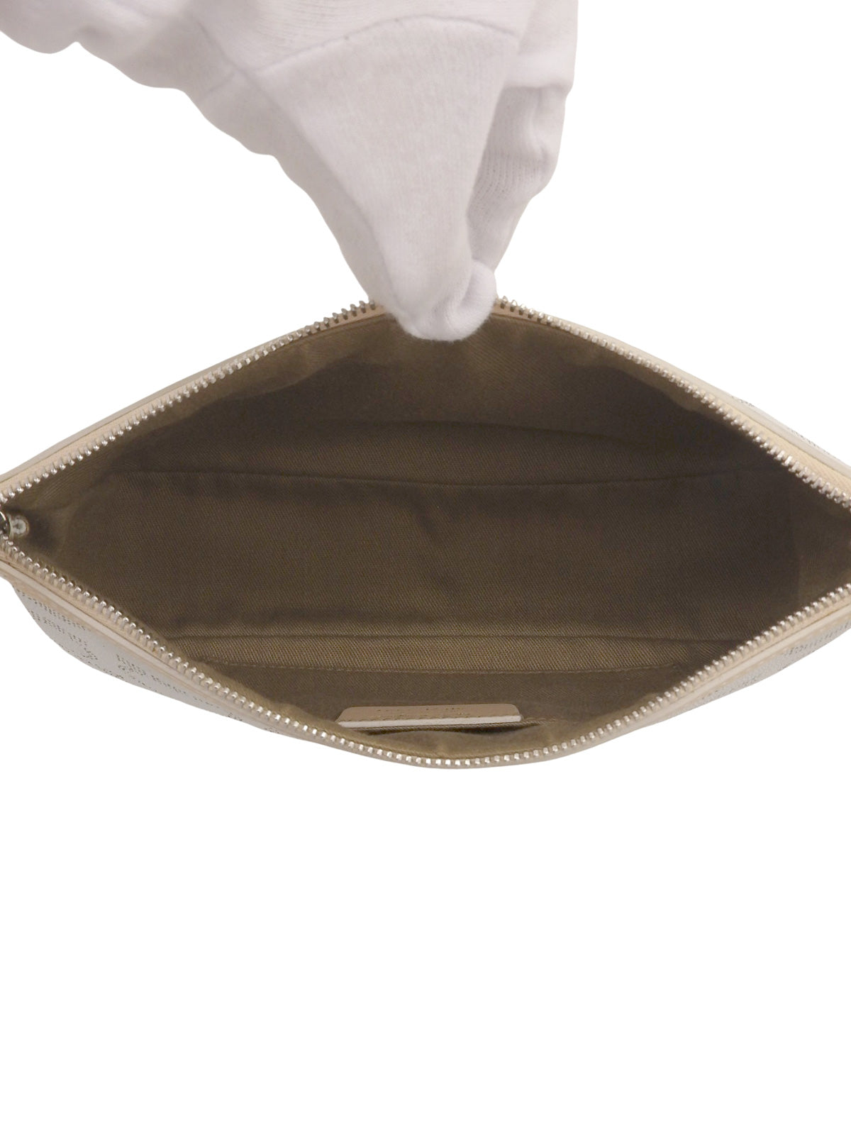 ガンチーニプレートパターンワンショルダーバッグ アイスブルー/ベージュ