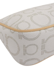 ガンチーニプレートパターンワンショルダーバッグ アイスブルー/ベージュ