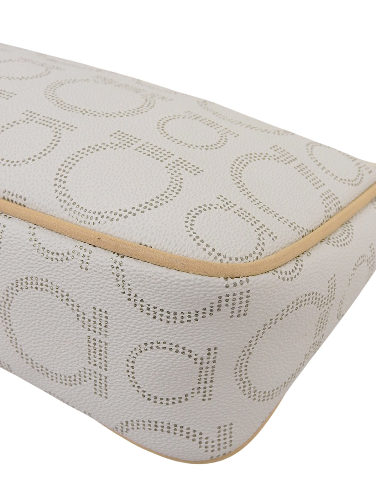 ガンチーニプレートパターンワンショルダーバッグ アイスブルー/ベージュ