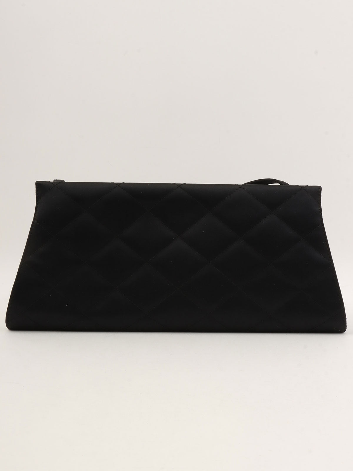 2000年頃製 シルクサテンCCマークプレートショルダーバッグ ブラック