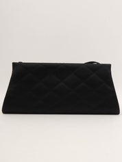 2000年頃製 シルクサテンCCマークプレートショルダーバッグ ブラック