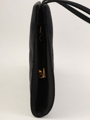 2000年頃製 シルクサテンCCマークプレートショルダーバッグ ブラック