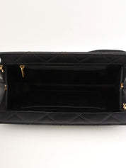 2000年頃製 シルクサテンCCマークプレートショルダーバッグ ブラック