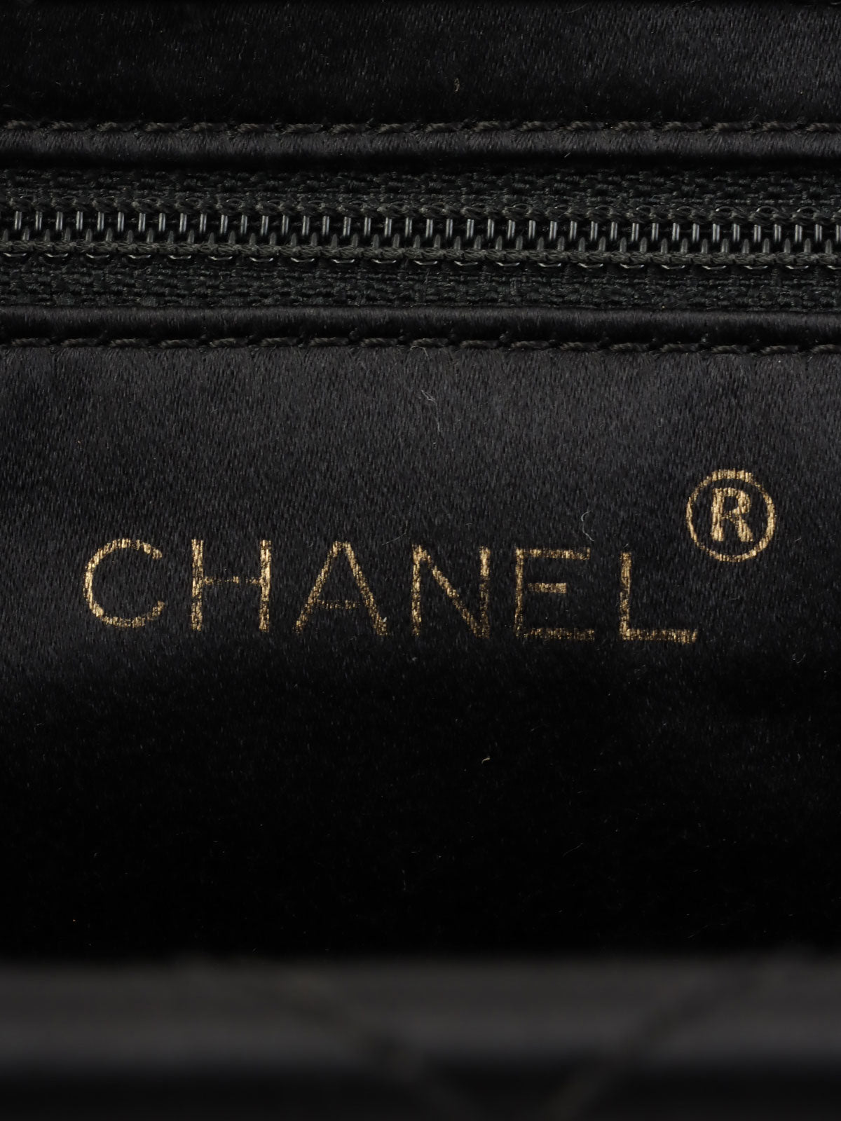 2000年頃製 シルクサテンCCマークプレートショルダーバッグ ブラック