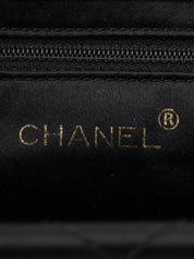 2000年頃製 シルクサテンCCマークプレートショルダーバッグ ブラック