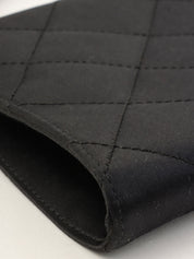 2000年頃製 シルクサテンCCマークプレートショルダーバッグ ブラック