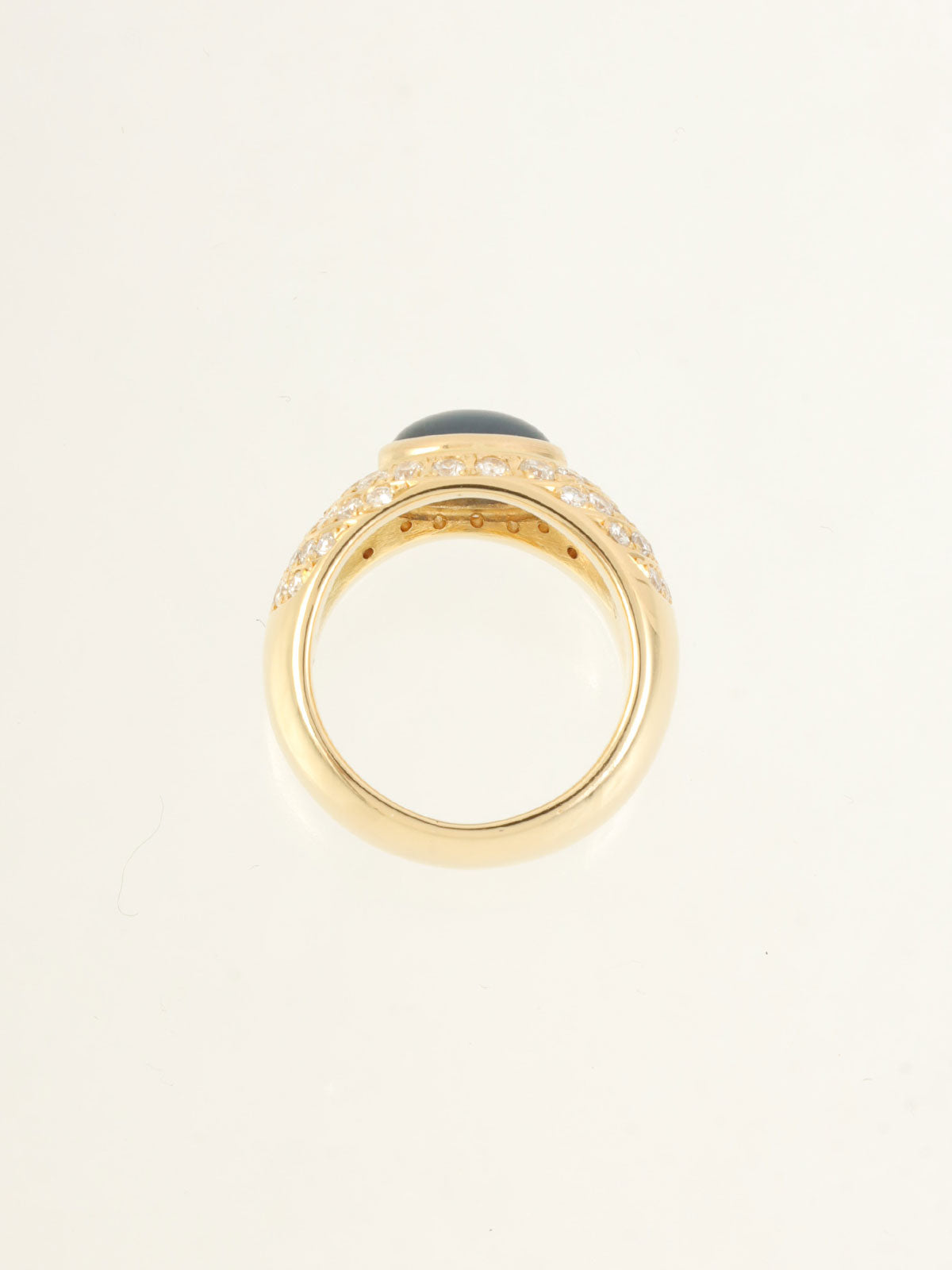 18K Gold/Blue Sapphire and Diamond Ring