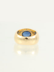 18K Gold/Blue Sapphire and Diamond Ring
